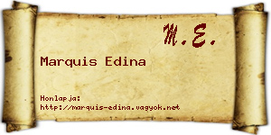 Marquis Edina névjegykártya